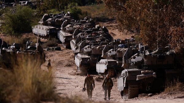 جنود الجيش الإسرائيلي على حدود قطاع غزة، فلسطين، إسرائيل 15 مايو 2021 - سبوتنيك عربي