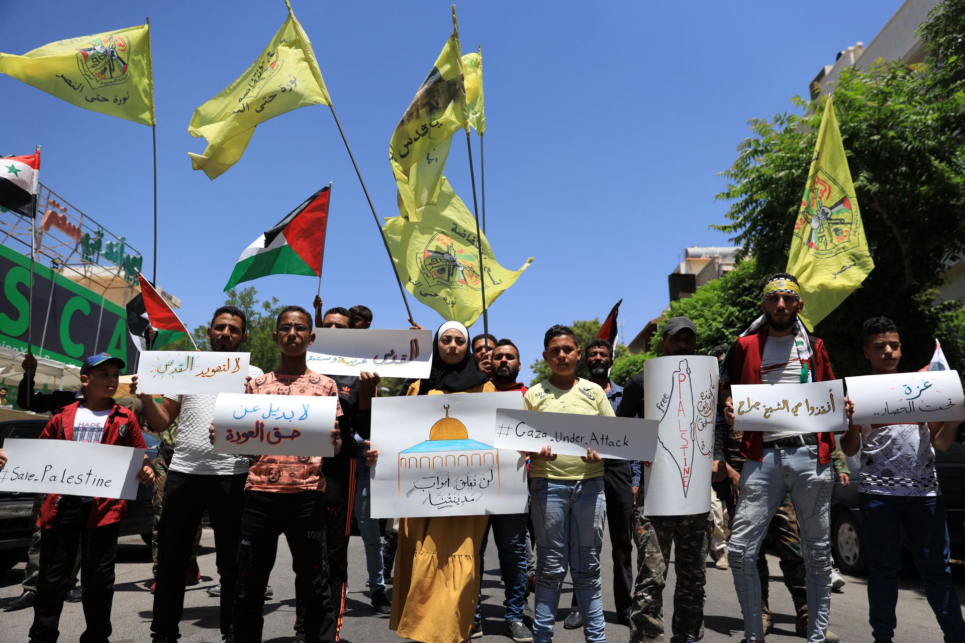 فلسطينيون وسوريون من قلب دمشق إلى القدس: تسقط إسرائيل.. فيديو وصور - سبوتنيك عربي, 1920, 17.05.2021