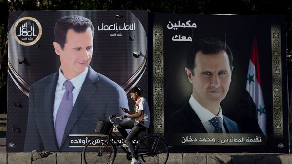 التجهيزات لإقامة الانتخابات الرئاسية السورية في دمشق، سوريا 23 ميو 2021 - سبوتنيك عربي