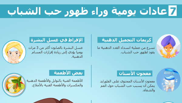 7 عادات يومية وراء ظهور حب الشباب - سبوتنيك عربي