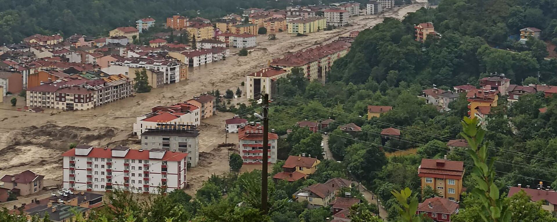 منطقة أغرقتها الفيضانات في أعقاب هطول أمطار غزيرة بالقرب من كاستامونو في تركيا 11 أغسطس 2021 - سبوتنيك عربي, 1920, 17.08.2021