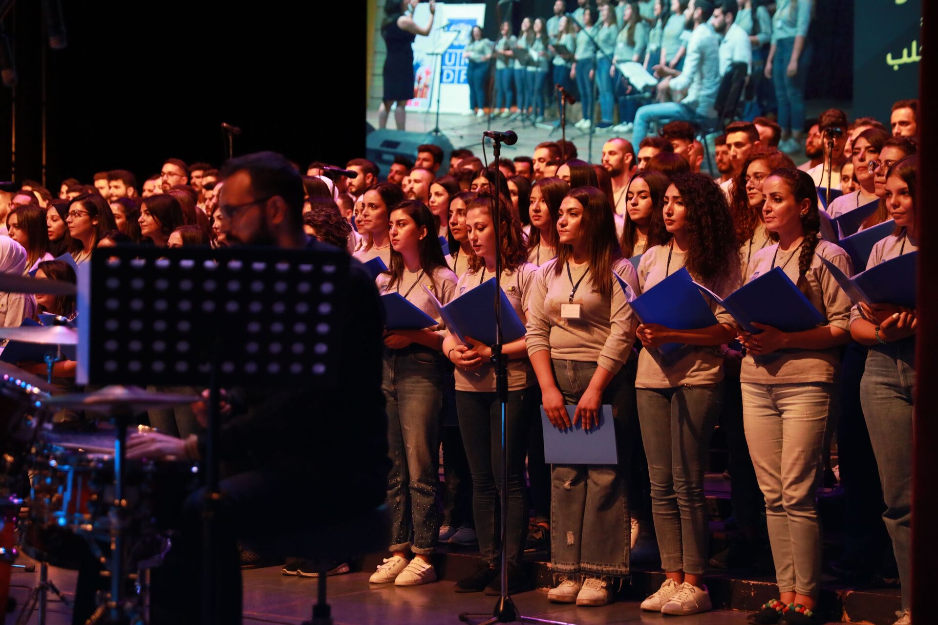 مشروع تناغم سورية برعاية برنامج الأمم المتحدة الإنمائي UNDP، وبالتعاون مع فرقة كورال غاردينيا، تحت شعار صوتي وصوتك مسموعين، دمشق، سوريا 1 سبتمبر 2021 - سبوتنيك عربي, 1920, 23.11.2021