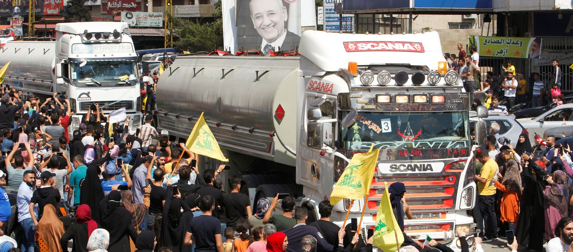 وصول صهاريج المازوت الإيراني إلى لبنان، 16 سبتمبر 2021 - سبوتنيك عربي, 1920, 17.09.2021