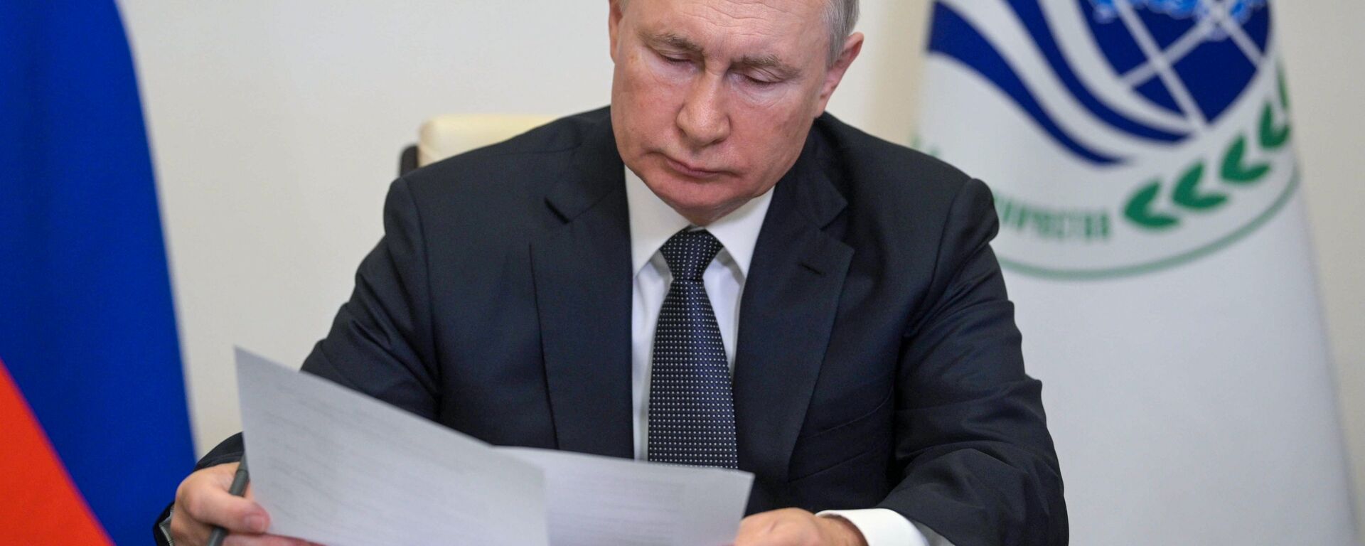 الرئيس الروسي فلاديمير بوتين خلال اجتماع قمة دول منظمة شنغهاي للتعاون - سبوتنيك عربي, 1920, 05.10.2021