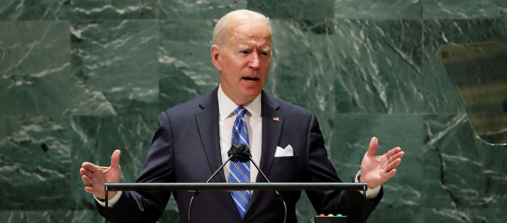 الرئيس الأمريكي جو بايدن خلال الدورة الـ 76 للجمعية العامة للأمم المتحدة - سبوتنيك عربي, 1920, 21.09.2021