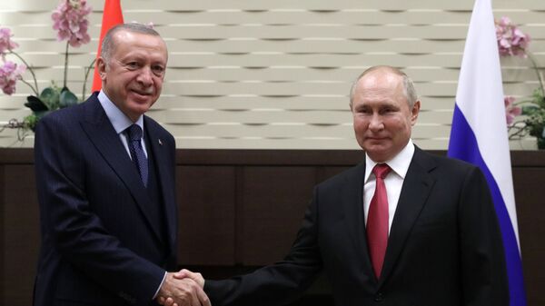 الرئيس الروسي فلاديمير بوتين يلتقي مع الرئيس التركي رجب طيب أردوغان في سوشتي، روسيا 29 سبتمبر 2021 - سبوتنيك عربي