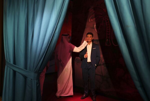 تمثال شمعي للمغني الفلسطيني محمد عساف، في افتتاح متحف مدام توسو دبي، الإمارات العربية المتحدة، 13 أكتوبر 2021 - سبوتنيك عربي