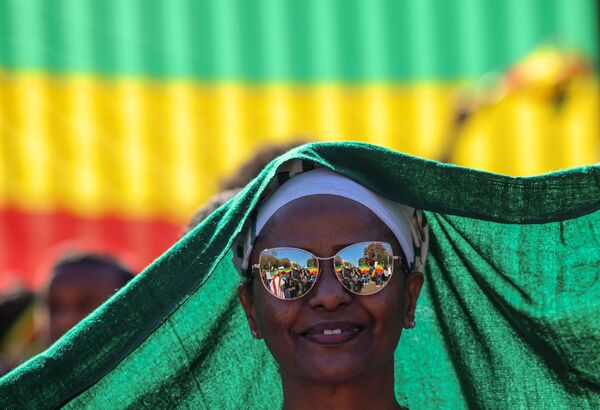 احتجاج أمام البيت الأبيض للتنديد بتدخل الولايات المتحدة في الشؤون الداخلية لإثيوبيا، واشنطن، الولايات المتحدة، 8 نوفمبر 2021. - سبوتنيك عربي