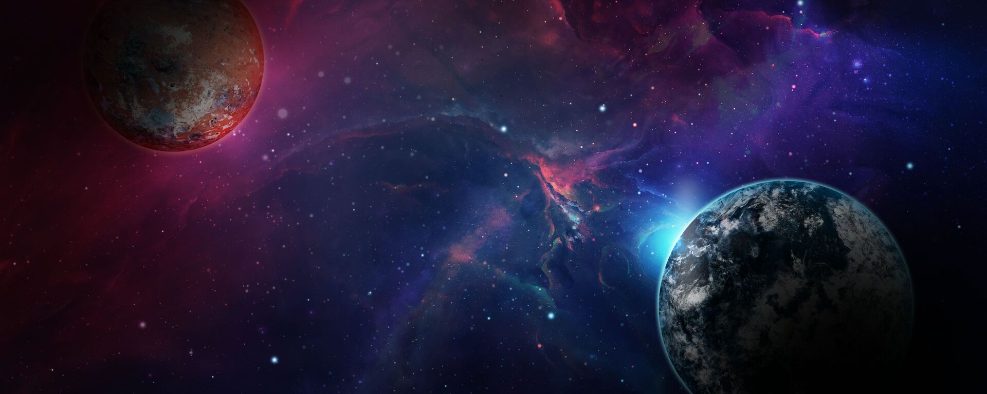 صورة خيالية لكوكب الأرض بجانب كوكب آخر  - سبوتنيك عربي, 1920, 18.01.2022