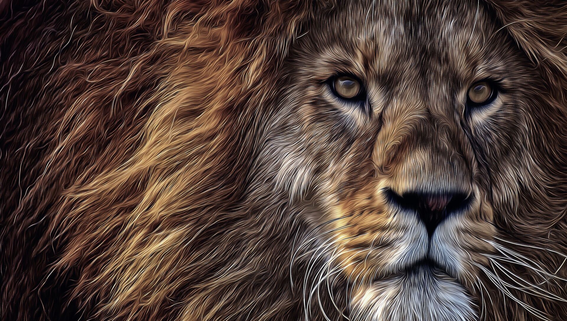 وجه الأسد بتصميم فني عن طريق الحاسوب  - سبوتنيك عربي, 1920, 11.11.2021