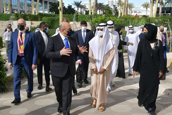 رئيس الوزراء الروسي ميخائيل ميشوستين يزور معرض دبي إكسبو- 2020 في  الإمارات - سبوتنيك عربي