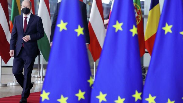 مستشار ألمانيا أولاف شولز، قمة الاتحاد الأوروبي، بروكسل، بلجيكا 16 ديسمبر 2021 - سبوتنيك عربي