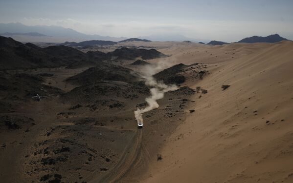 منظر عام  خلال المرحلة الأولى من رالي داكار 2022 - جدة إلى حائل، المملكة العربية السعودية، 1 يناير 2022 - سبوتنيك عربي