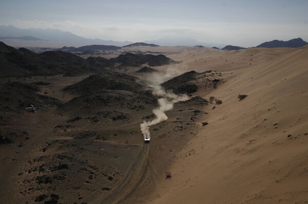 منظر عام  خلال المرحلة الأولى من رالي داكار 2022 - جدة إلى حائل، المملكة العربية السعودية، 1 يناير 2022 - سبوتنيك عربي