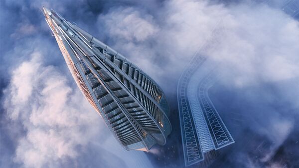 صورة ناطحة سحاب "لاختا سنتر" في سان بطرسبورغ (462 م) للمصور الروسي ميخائيل بروسكالوف، الذي فاز في فئة "اختيار لجنة التحكيم"، من مسابقة "فن البناء  لعام 2021" - سبوتنيك عربي
