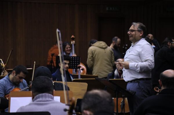 استعدادات الحفل الموسيقي السوري الأوبرالي أنشودة نيكال الأوغاريتية الذي سيقام في إكسبو دبي 2020 - سبوتنيك عربي