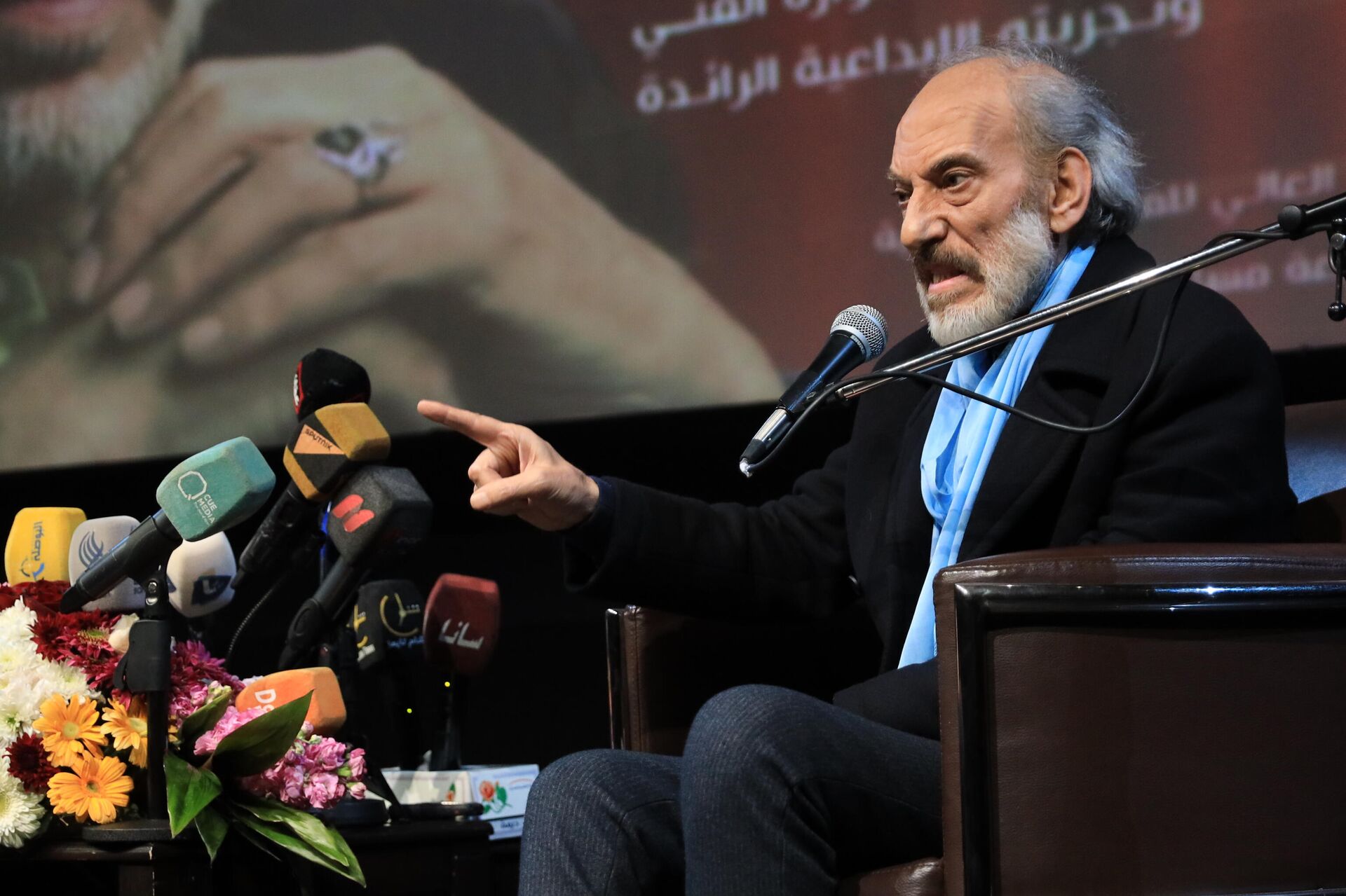 الفنان السوري غسان مسعود في ملتقى الإبداع بدمشق، سوريا - سبوتنيك عربي, 1920, 03.02.2022