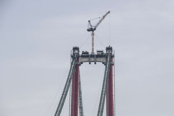 جسر تشاناكالي 1915 المعلق عبر مضيق الدردنيل، تركيا 16 فبراير 2022 - سبوتنيك عربي