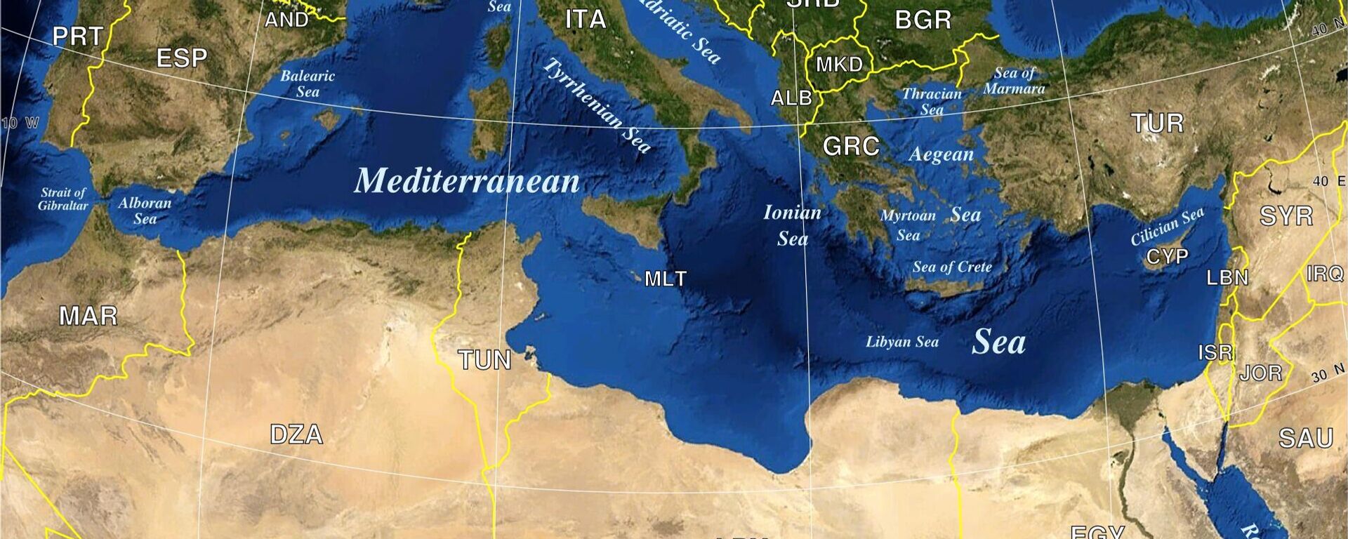 خريطة تظهر البحر الأبيض المتوسط  - سبوتنيك عربي, 1920, 22.02.2022