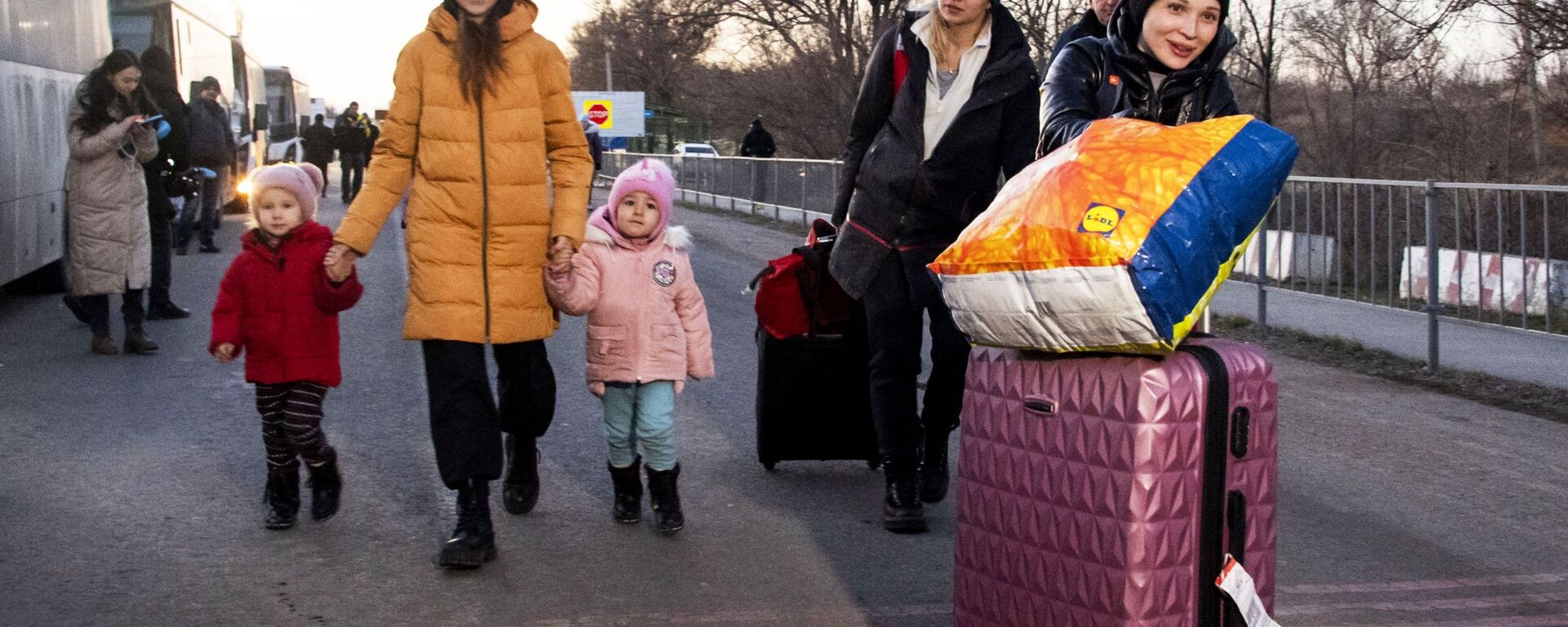 لاجئون من منطقة خيرسون عند نقطة تفتيش أرميانسك على الحدود الروسية الأوكرانية في شبه جزيرة القرم الروسية، 12 مارس 2021 - سبوتنيك عربي, 1920, 06.05.2022