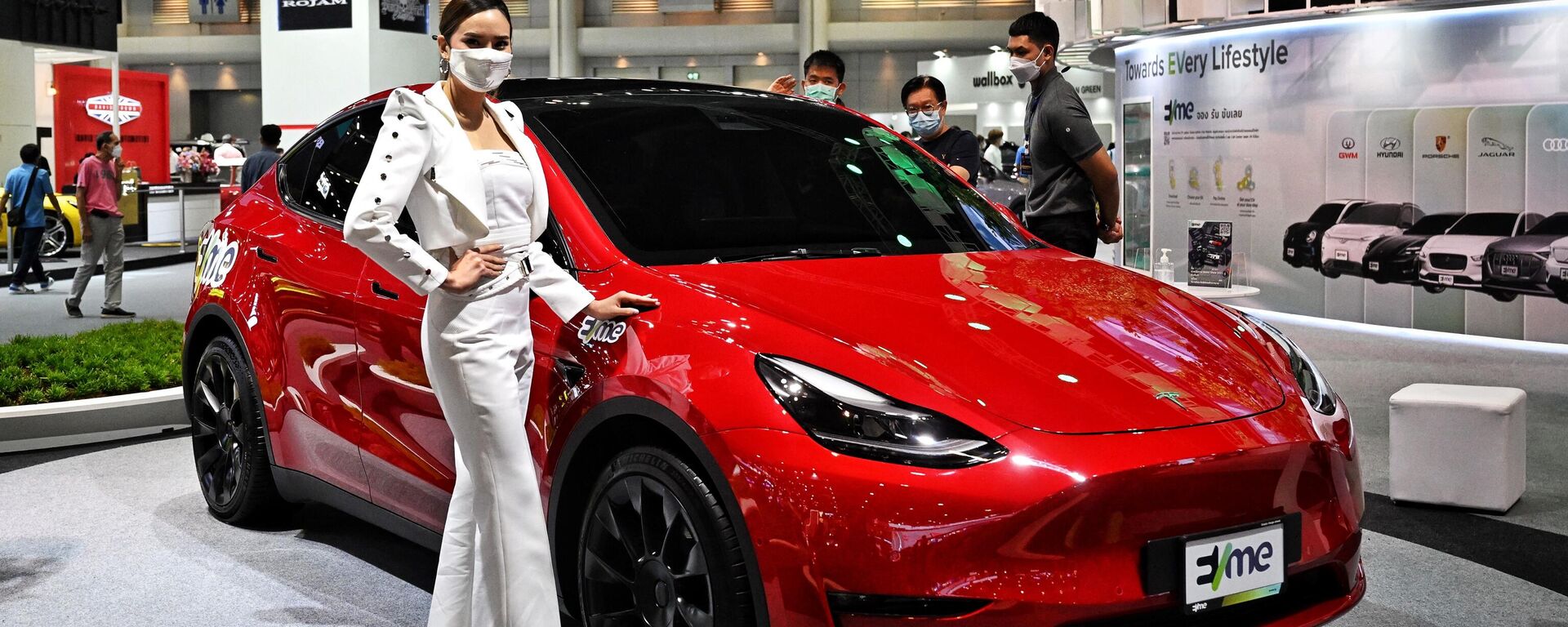 سيارة تسلا موديل Y (Tesla Model Y) الكهربائية في معرض بانكوك الدولي للسيارات في بانكوك، 24 مارس 2022. - سبوتنيك عربي, 1920, 24.04.2022