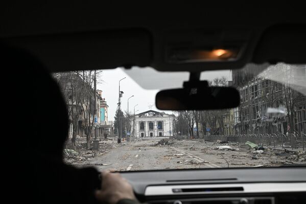 صورة لأحد شوارع مدينة ماريوبول،  في 1 أبريل 2022 - سبوتنيك عربي