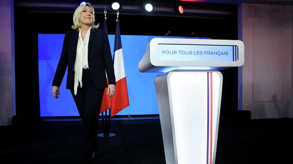 الانتخابات الرائاسية الفرنسية ، المرحشة ماري لوبان فرنسا 24 أبريل 2022 - سبوتنيك عربي