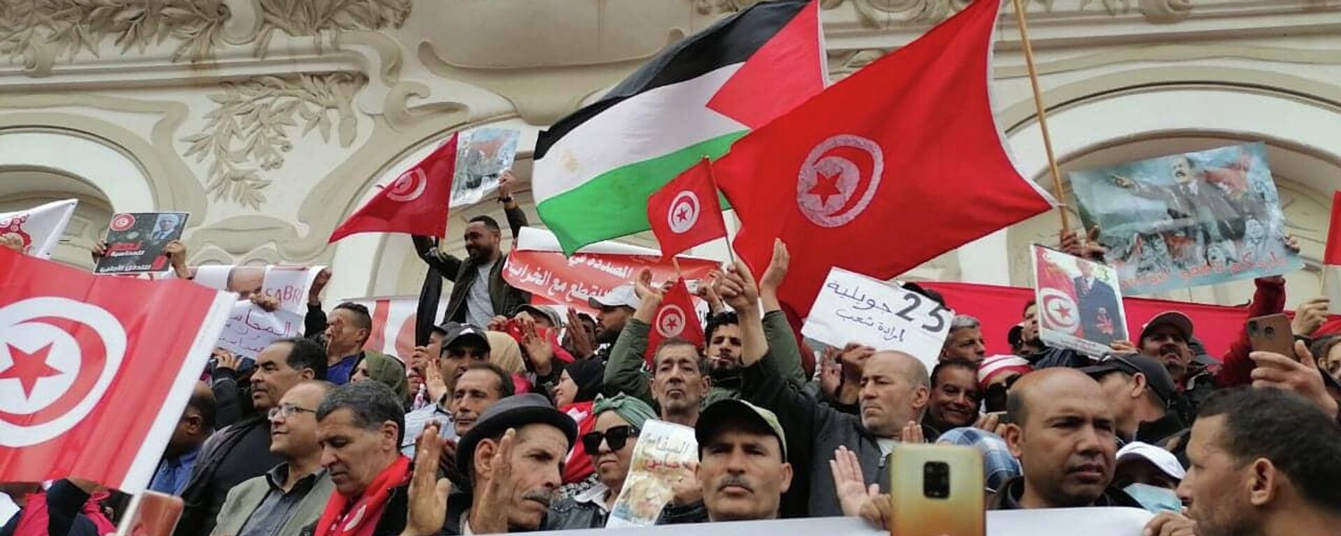 حراك داعم للرئيس التونسي قيس سعيد الأحد 8 مايو - سبوتنيك عربي, 1920, 09.05.2022