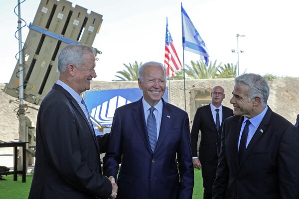 الرئيس الأمريكي جو بايدن خلال زيارته إلى إسرائيل 13 يوليو 2022 - سبوتنيك عربي