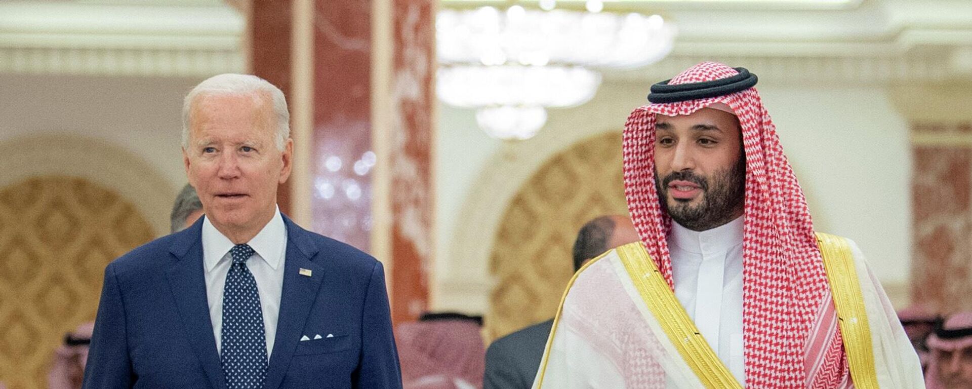 ولي العهد السعودي، الأمير محمد بن سلمان، يستقبل الرئيس الأمريكي، جو بايدن، في قصر السلام، جدة، السعودية، 15 يوليو/ تموز 2022 - سبوتنيك عربي, 1920, 08.09.2023