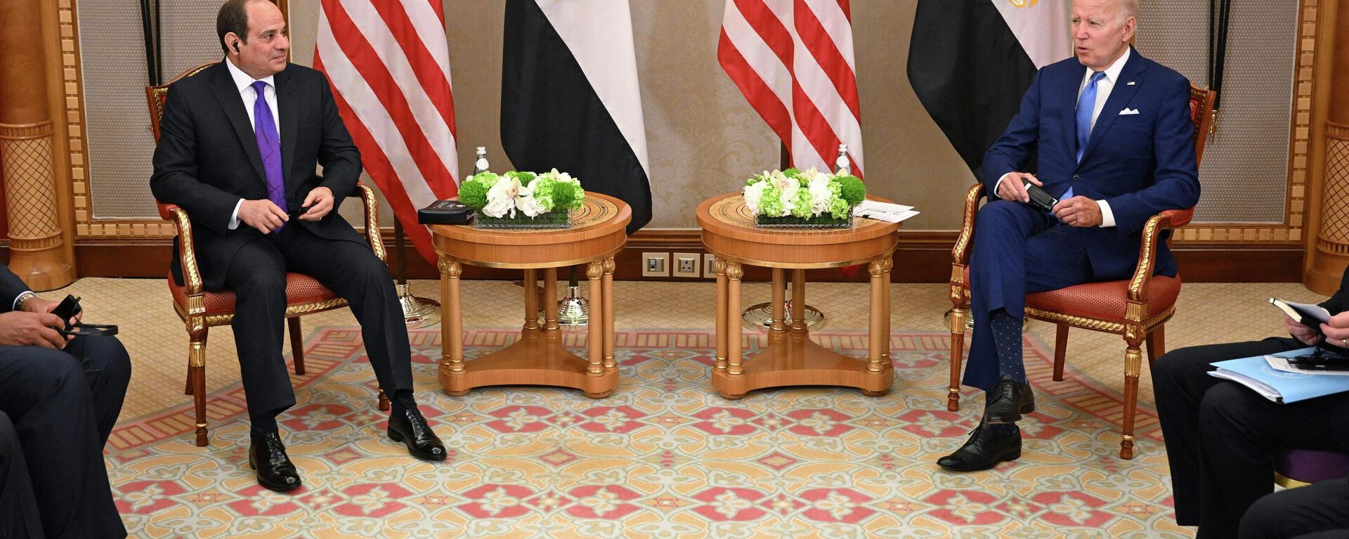 الرئيس الأمريكي جو بايدن مع الرئيس المصري عبد الفتاح السيسي في مدينة جدة السعودية، اليوم السبت، 16 يوليو/ تموز 2022 - سبوتنيك عربي, 1920, 13.08.2023