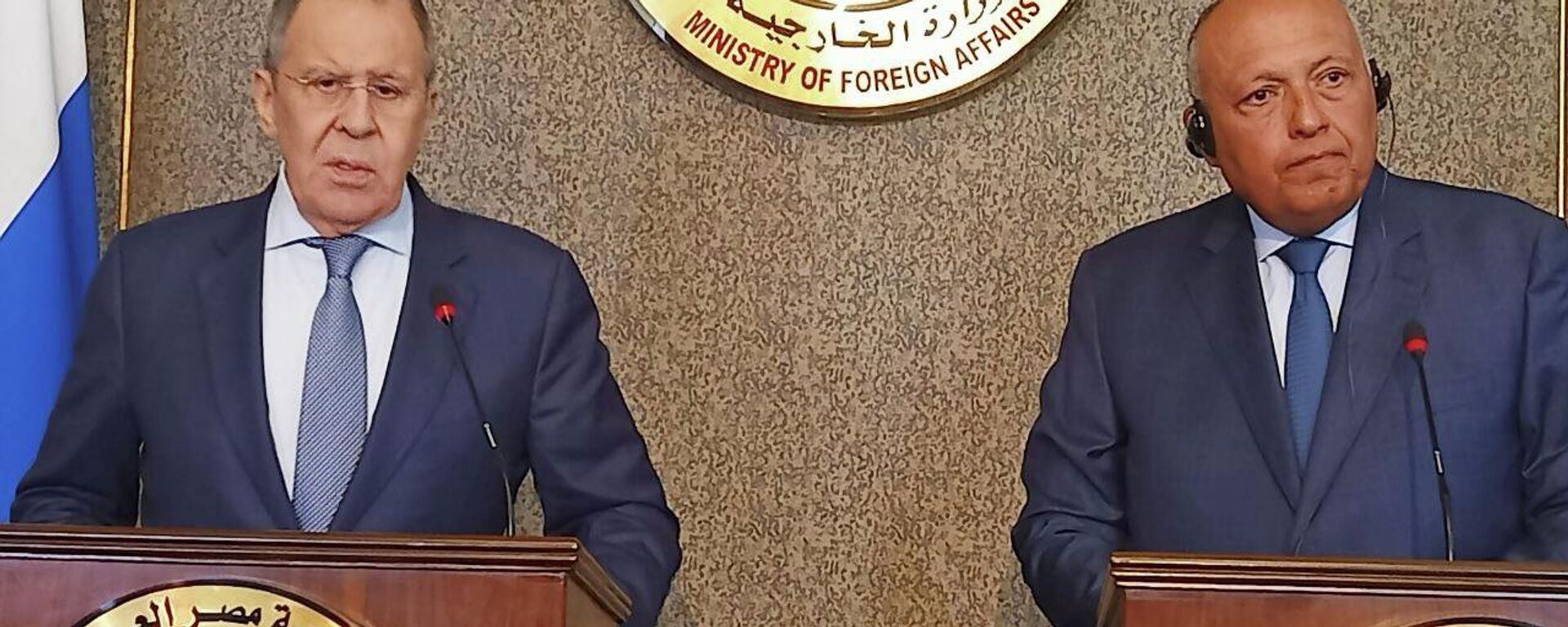 وزير الخارجية الروسي سيرغي لافروف ونظيره المصري سامح شكري في مؤتمر صحفي مشترك في القاهرة - سبوتنيك عربي, 1920, 19.09.2023