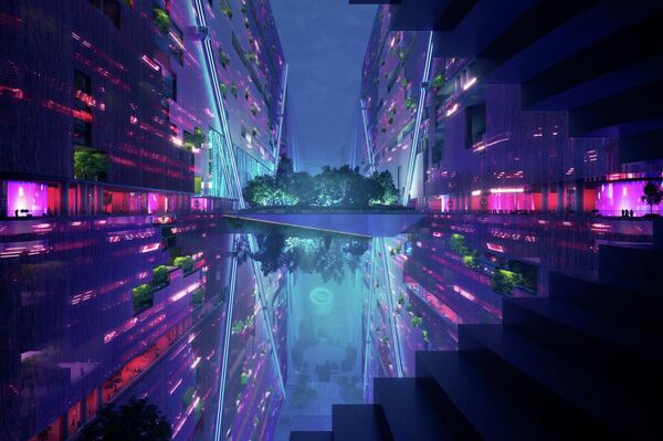 تُظهر صورة قدمتها نيوم السعودية لخطة تصميم الهياكل المتوازية التي يبلغ ارتفاعها 500 متر، والمعروفة مجتمعة باسم The Line، في قلب مدينة البحر الأحمر العملاقة نيوم،  26 يوليو 2022  - سبوتنيك عربي