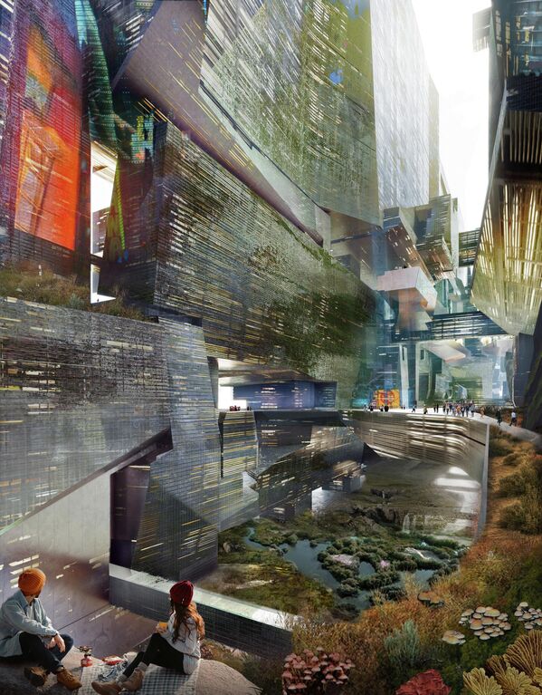 تُظهر صورة قدمتها نيوم السعودية لخطة تصميم الهياكل المتوازية التي يبلغ ارتفاعها 500 متر، والمعروفة مجتمعة باسم The Line، في قلب مدينة البحر الأحمر العملاقة نيوم،  26 يوليو 2022  - سبوتنيك عربي