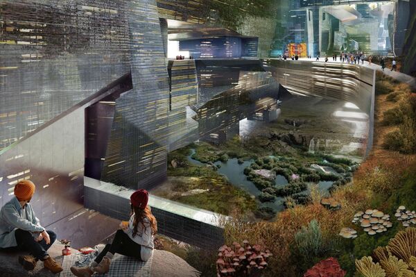 تُظهر صورة قدمتها نيوم السعودية لخطة تصميم الهياكل المتوازية التي يبلغ ارتفاعها 500 متر، والمعروفة مجتمعة باسم The Line، في قلب مدينة البحر الأحمر العملاقة نيوم،  26 يوليو 2022  - سبوتنيك عربي