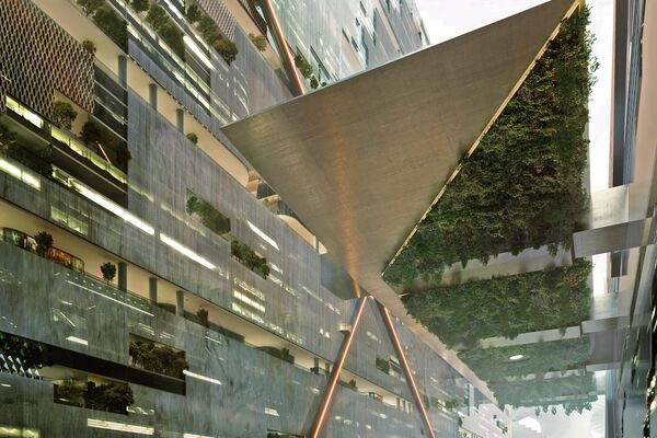 تُظهر صورة قدمتها نيوم السعودية لخطة تصميم الهياكل المتوازية التي يبلغ ارتفاعها 500 متر، والمعروفة مجتمعة باسم The Line، في قلب مدينة البحر الأحمر العملاقة نيوم،  26 يوليو 2022  - سبوتنيك عربي