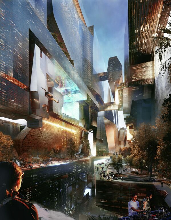 تُظهر صورة قدمتها نيوم السعودية لخطة تصميم الهياكل المتوازية التي يبلغ ارتفاعها 500 متر، والمعروفة مجتمعة باسم The Line، في قلب مدينة البحر الأحمر العملاقة نيوم،  26 يوليو 2022  - سبوتنيك عربي