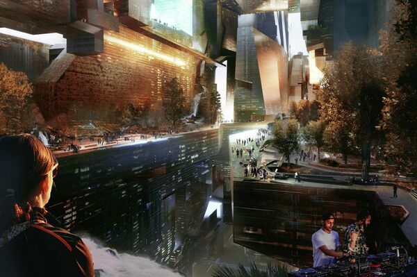 تُظهر صورة قدمتها نيوم السعودية لخطة تصميم الهياكل المتوازية التي يبلغ ارتفاعها 500 متر، والمعروفة مجتمعة باسم The Line، في قلب مدينة البحر الأحمر العملاقة نيوم،  26 يوليو 2022  - سبوتنيك عربي