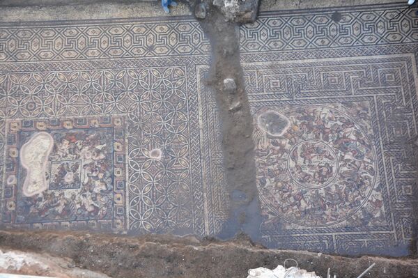 اكتشاف لوحة فسيفسائية، تعتبر الأندر عالمياً، في مدينة (الرستن الفوقاني) في محافظة حمص وسط سوريا - سبوتنيك عربي