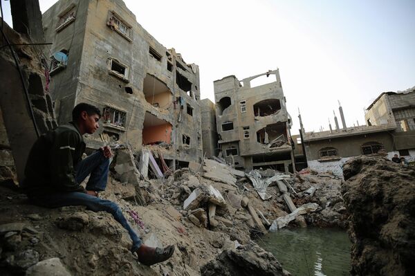 آثار قصف سلاح الجو الإسرائيلي على قطاع غزة، فلسطين، مايو 2021 - سبوتنيك عربي