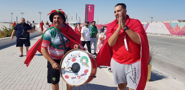 مشجعو المنتخب المغربي في كأس العالم، الدوحة، قطر 23 نوفمبر 2022 - سبوتنيك عربي