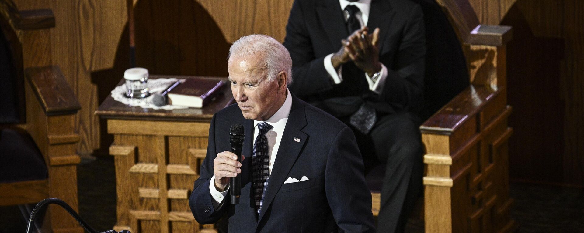 الرئيس الأمريكي جو بايدن يتحدث في كنيسة إبنيزر المعمدانية في أتلانتا ، جورجيا ، في 15 يناير 2023 - سبوتنيك عربي, 1920, 08.02.2023