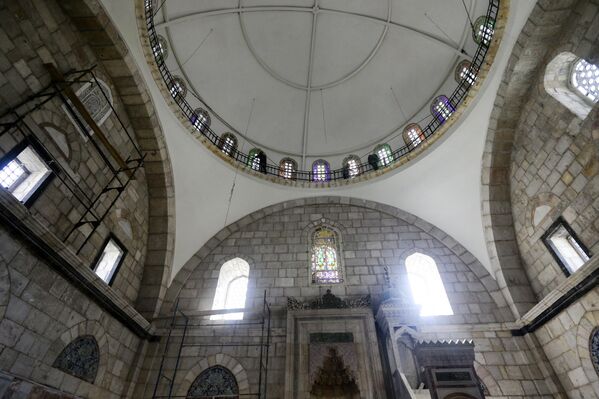 تظهر هذه الصورة داخل أحد مباني مجمع مسجد التقية السليمانية، في العاصمة السورية دمشق، في 25  يناير 2023، خلال مشروع ترميم بدأته سلطات البلاد. - سبوتنيك عربي