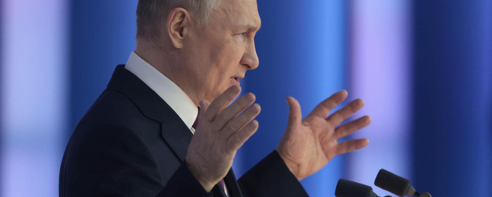الرئيس الروسي فلاديمير بوتين يلقي خطابه السنوي أمام الجمعية الفيدرالية في موسكو، روسيا 21 فبراير 2023 - سبوتنيك عربي, 1920, 13.06.2023