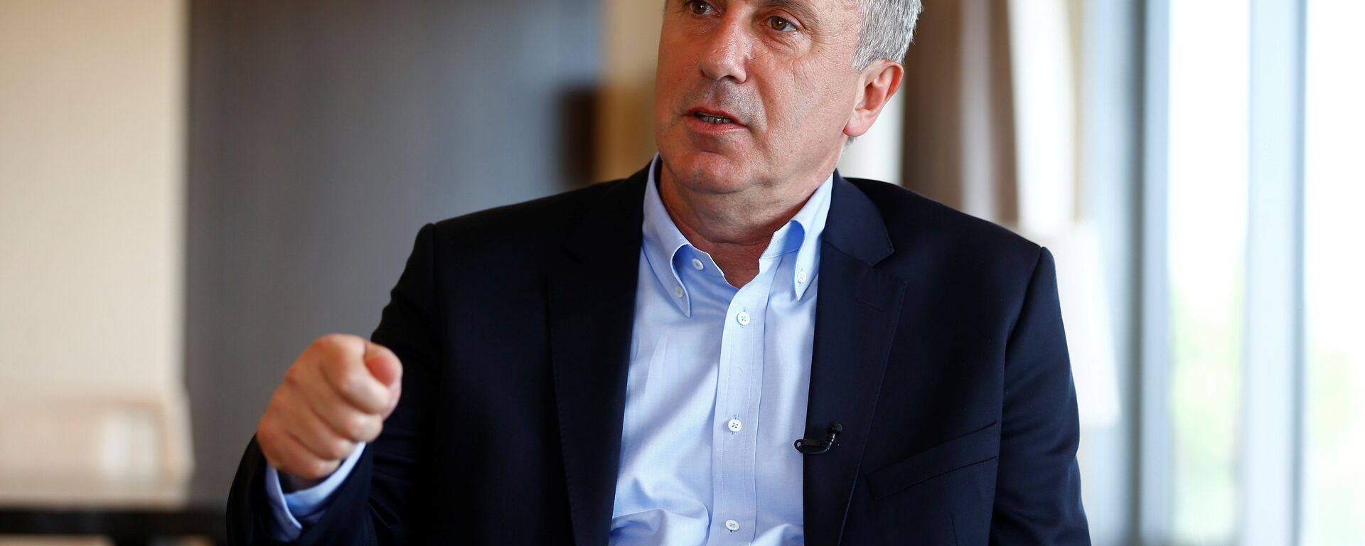 Muharrem Ince, main opposition Republican People's Party's (CHP) candidate in presidential snap election is pictured during an interview with Reuters in Istanbul, Turkey May 16, 2018 - سبوتنيك عربي, 1920, 12.04.2023
