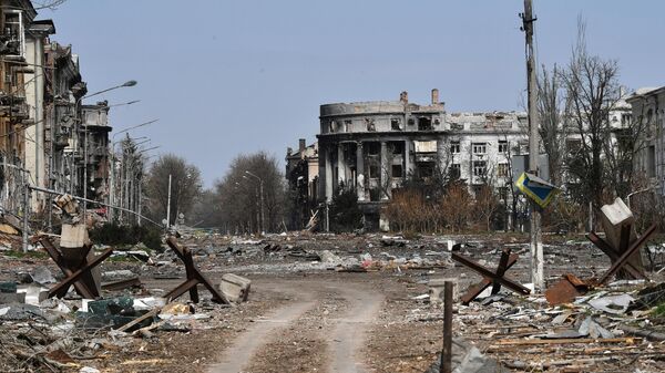 منظر لساحة سفوبودا (الحرية) في أرتيوموفسك، منطقة العملية العسكرية الخاصة في أوكرانيا - سبوتنيك عربي