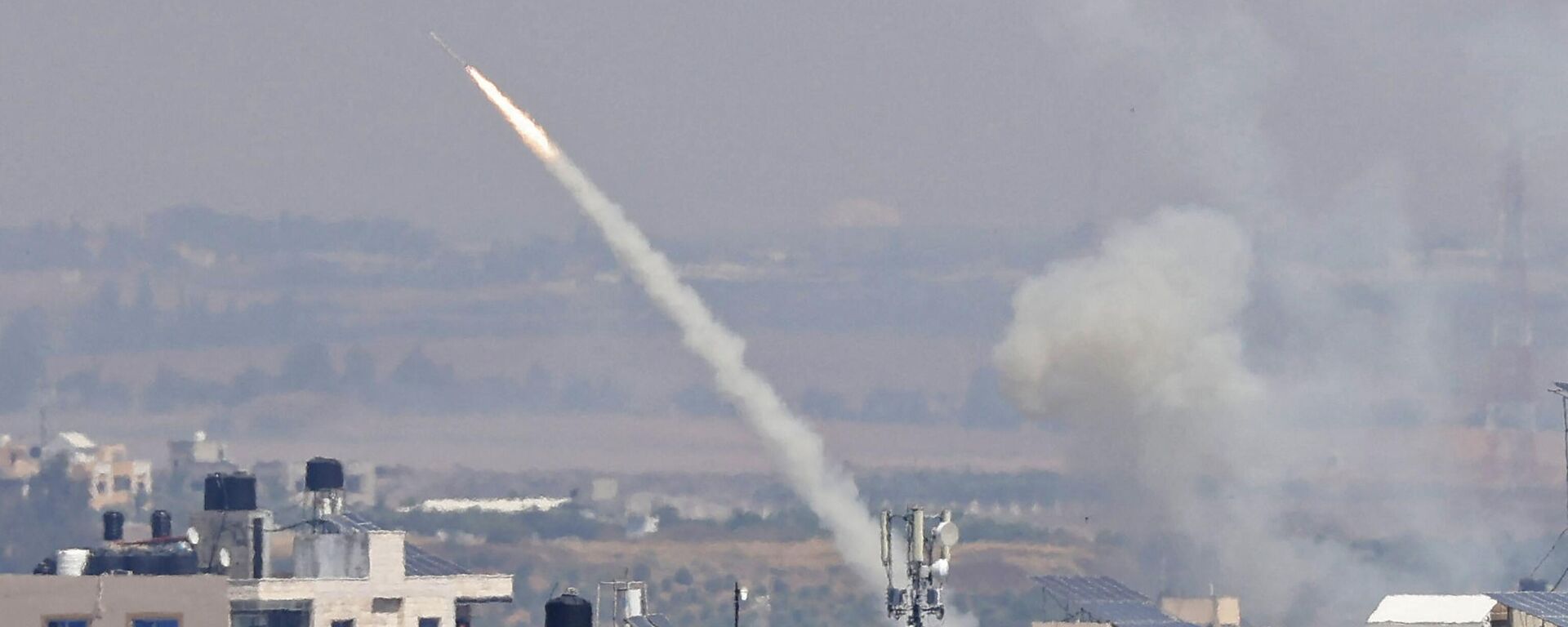 إطلاق صواريخ من قطاع غزة تجاه إسرائيل، اليوم الأربعاء، 5 مايو/ آيار 2023 - سبوتنيك عربي, 1920, 11.05.2023
