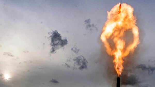 قذيفة هاون 240 ملم من احتياطي القيادة العليا 2إس4 تيوليبان (توليب) في اتجاه محور خيرسون. - سبوتنيك عربي