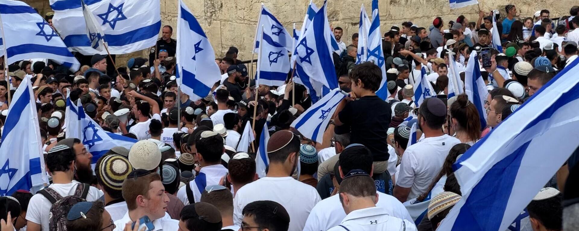 مسيرة الأعلام الإسرائيلية تقتحم منطقة باب العامود في القدس - سبوتنيك عربي, 1920, 05.06.2024