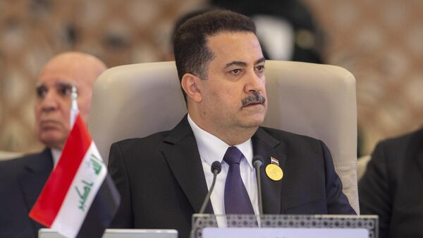 رئيس الوزراء العراقي محمد شياع السوداني خلال مشاركته في القمة العربية الـ 32 بمدينة جدة - سبوتنيك عربي